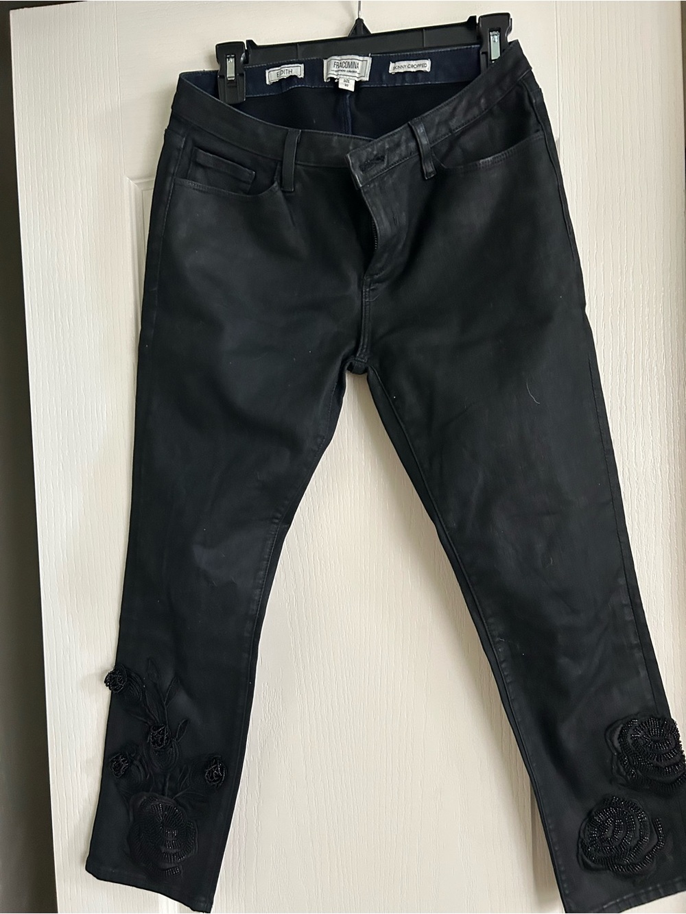 Fracomnia brand limited edition Black Embroidered Skinny Jeans - Women